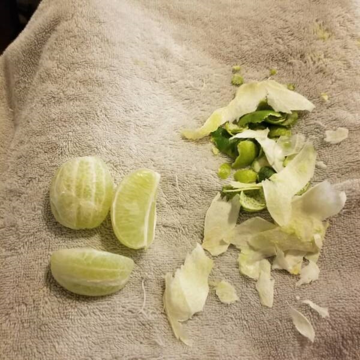 This is what a peeled lime looks like: