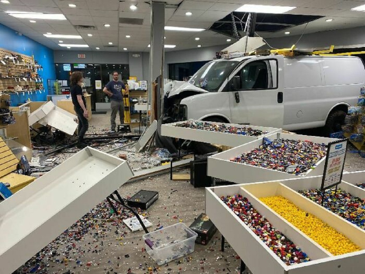 I Hope He Wasn't Driving Barefoot Because That's A Lot Of Legos To Step On
