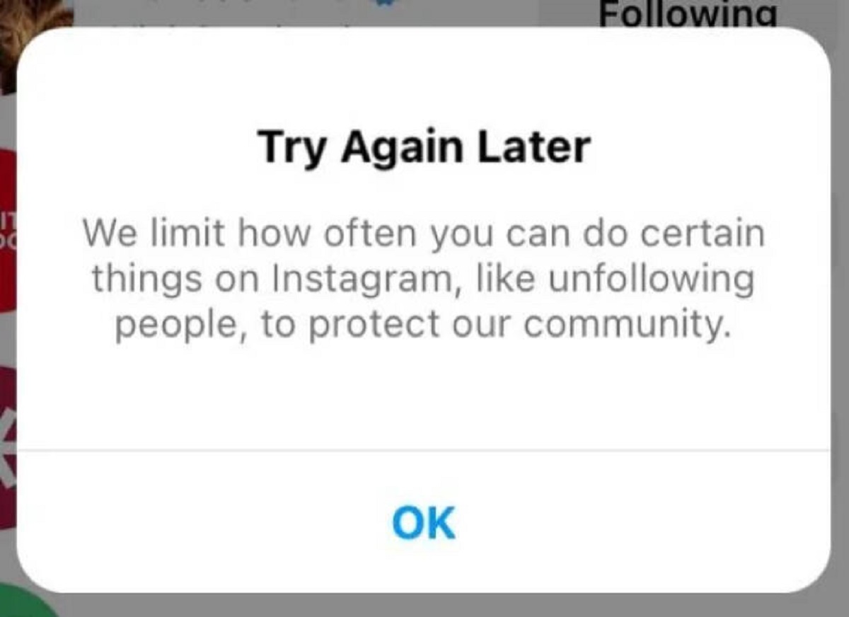 “Instagram limits unfollowing”