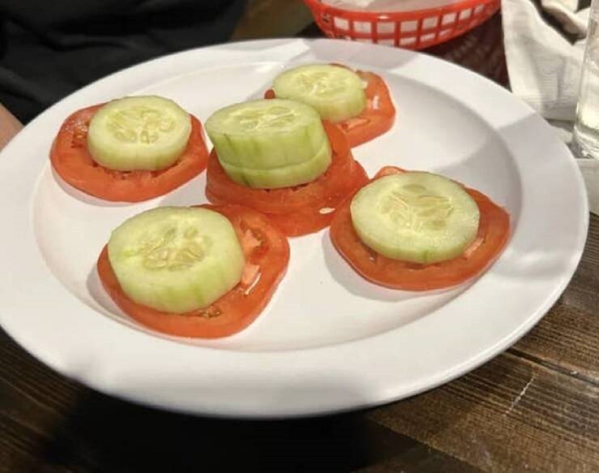 "The 'world famous' cucumber salad I ordered."