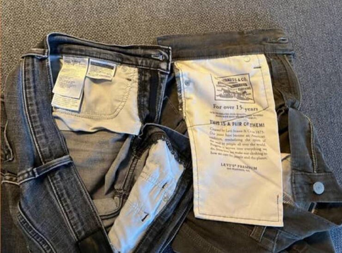 "The pocket size in female vs. male jeans."