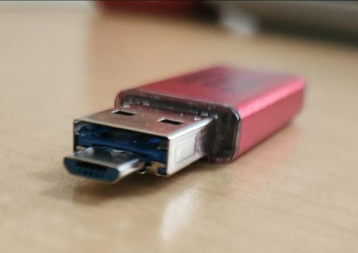 "This flash drive that has a micro USB inside the USB port"