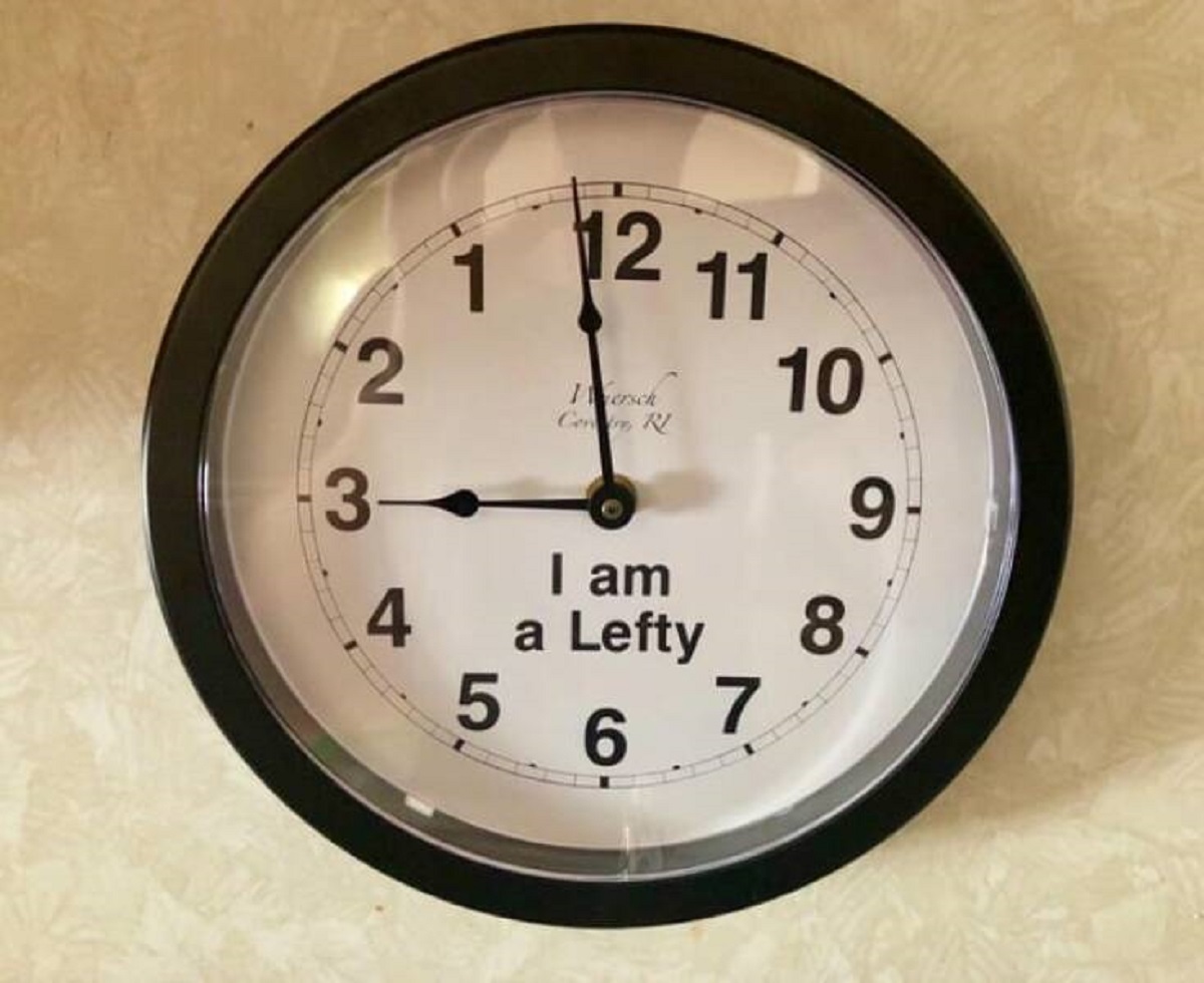 "Lefty clock"