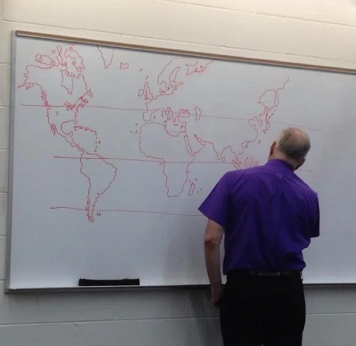 “My professor in college drew a map of the entire world from memory.”