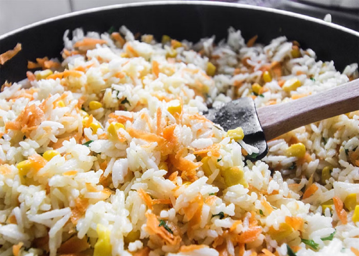 The trick to good fried rice is old rice. It has to dry out for a bit in the fridge.