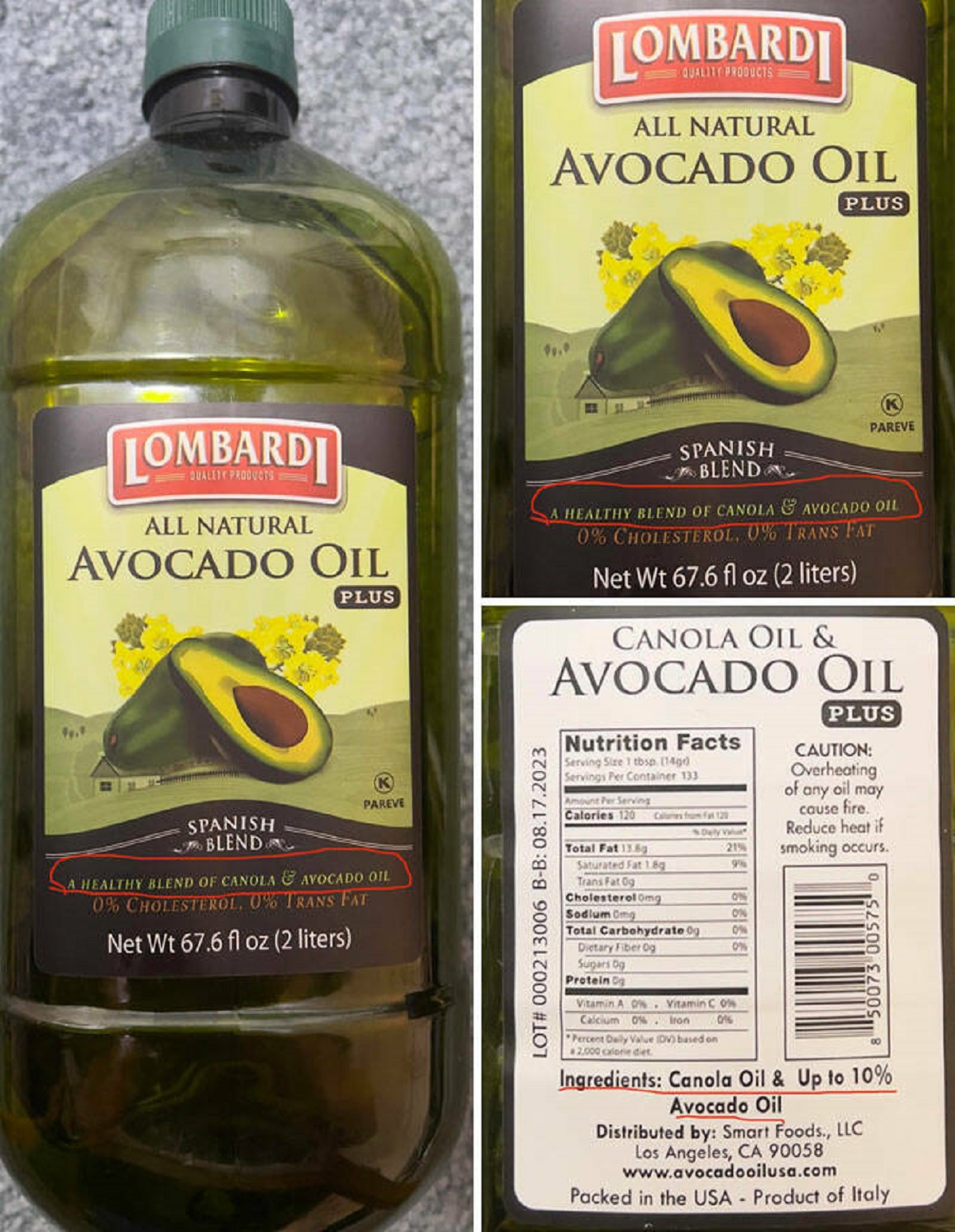 "This "Avocado Oil" That My Sister Mistakenly Bought Is Actually >90% Canola Oil"