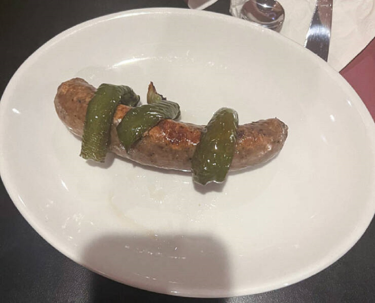 "Went Out For Dinner With Friends And Got Sausage And Peppers As An Appetizer. This Is What We Got"