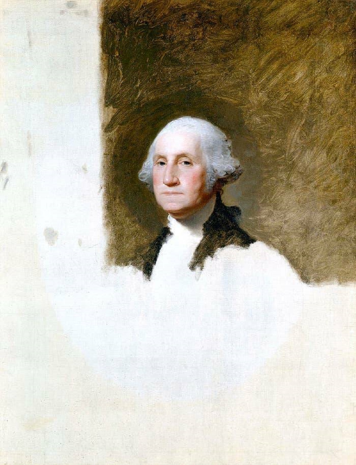 This is the unfinished portrait of George Washington that was used as a basis for the design of the $1 bill:
