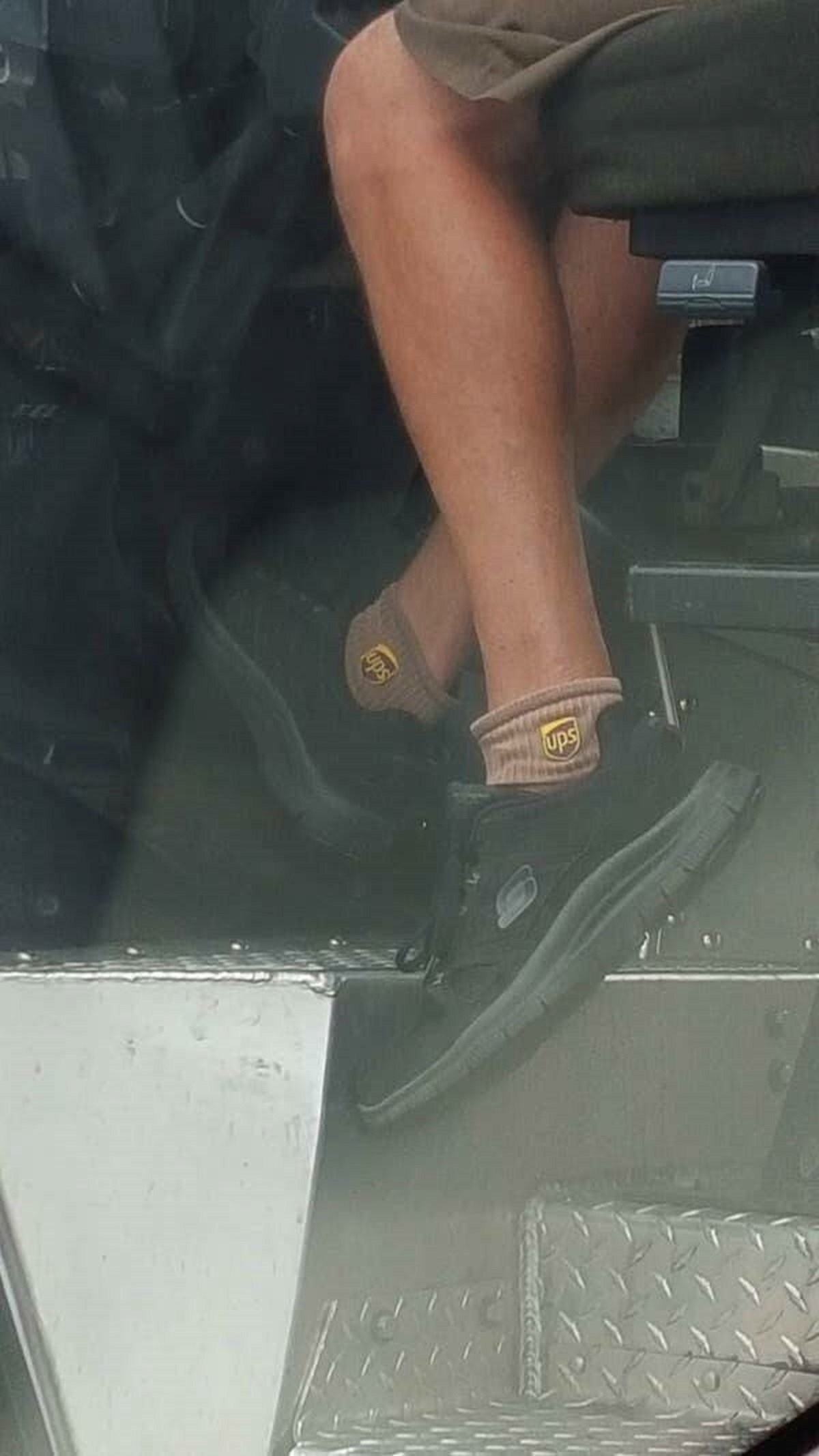 UPS drivers have special UPS socks as part of their uniform: