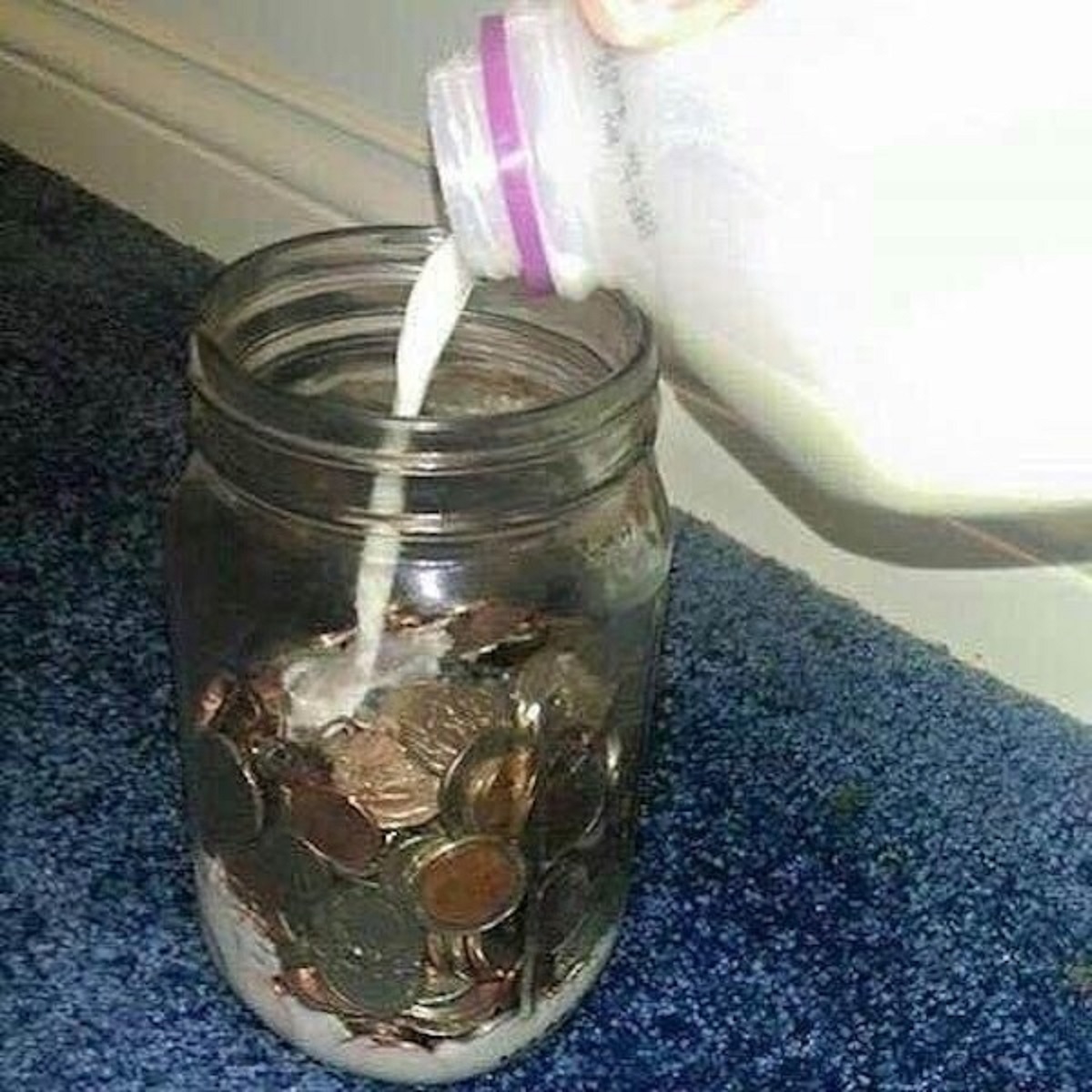 milk and coins