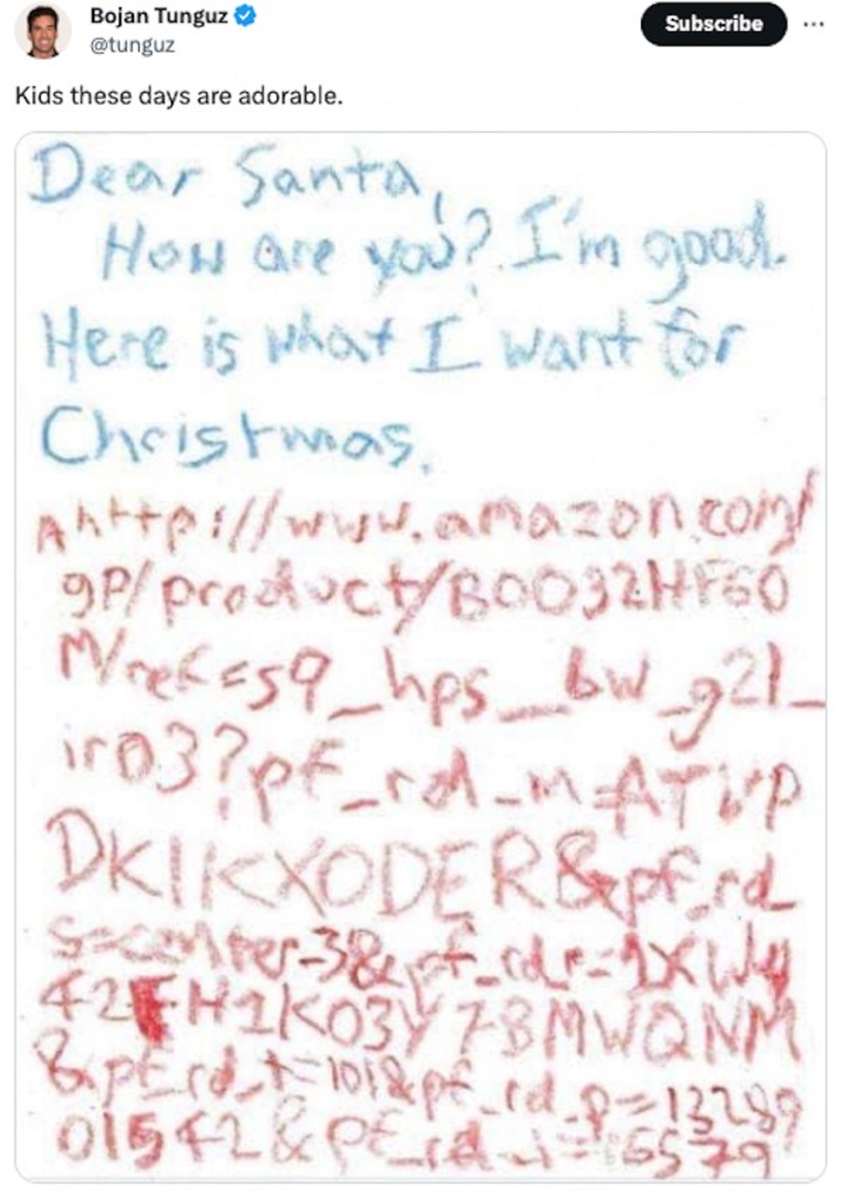 santa letter with amazon link - Bojan Tunguz Subscribe Kids these days are adorable. Dear Santa, How are you? I'm good. Here is what I want for Christmas. Ahttp gpproductB0032HF60 Mrekes9_hps_bw_g21_ iro3?pf_rd_mAtup Dkikkoder &pfrd secenter38 of_rdr1xWy 
