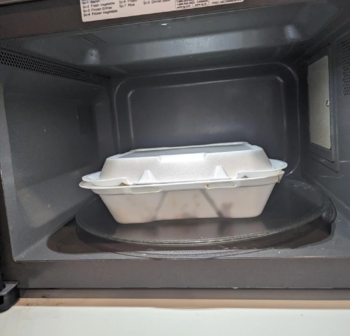 “My husband leaves his takeaway containers in the microwave after he finishes eating instead of throwing it in the trash.”