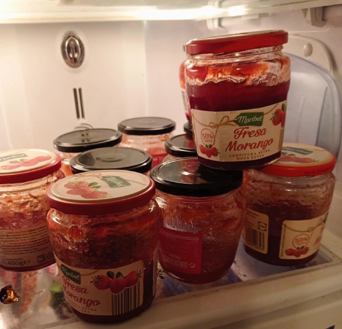 “My husband keeps opening new jars of jam before he’s even finished the last one.”