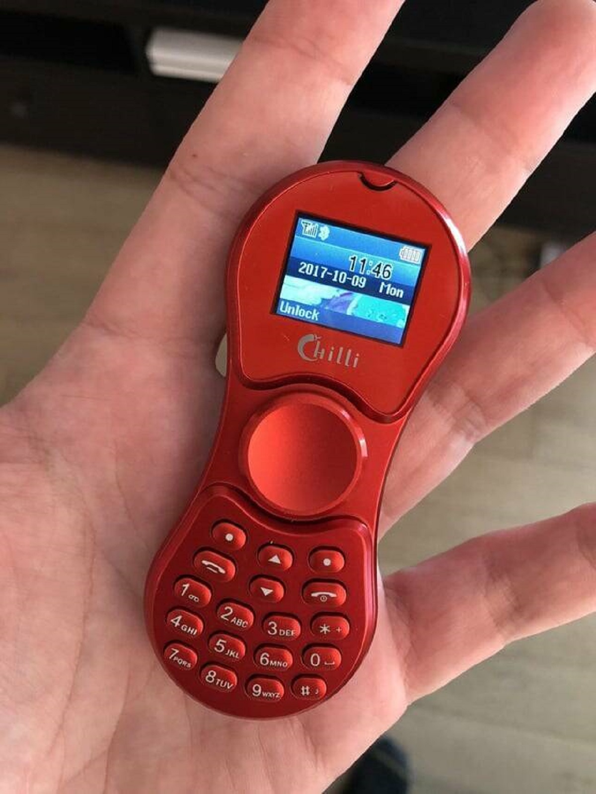 "A fidget spinner phone."