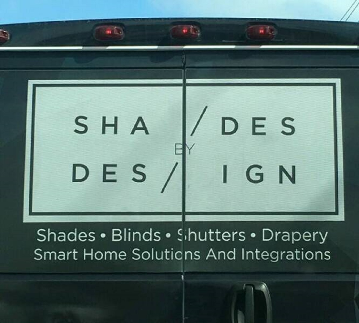 "Shades By Design Logo Is Correct When Read Up And Down And When Read Left To Right!"