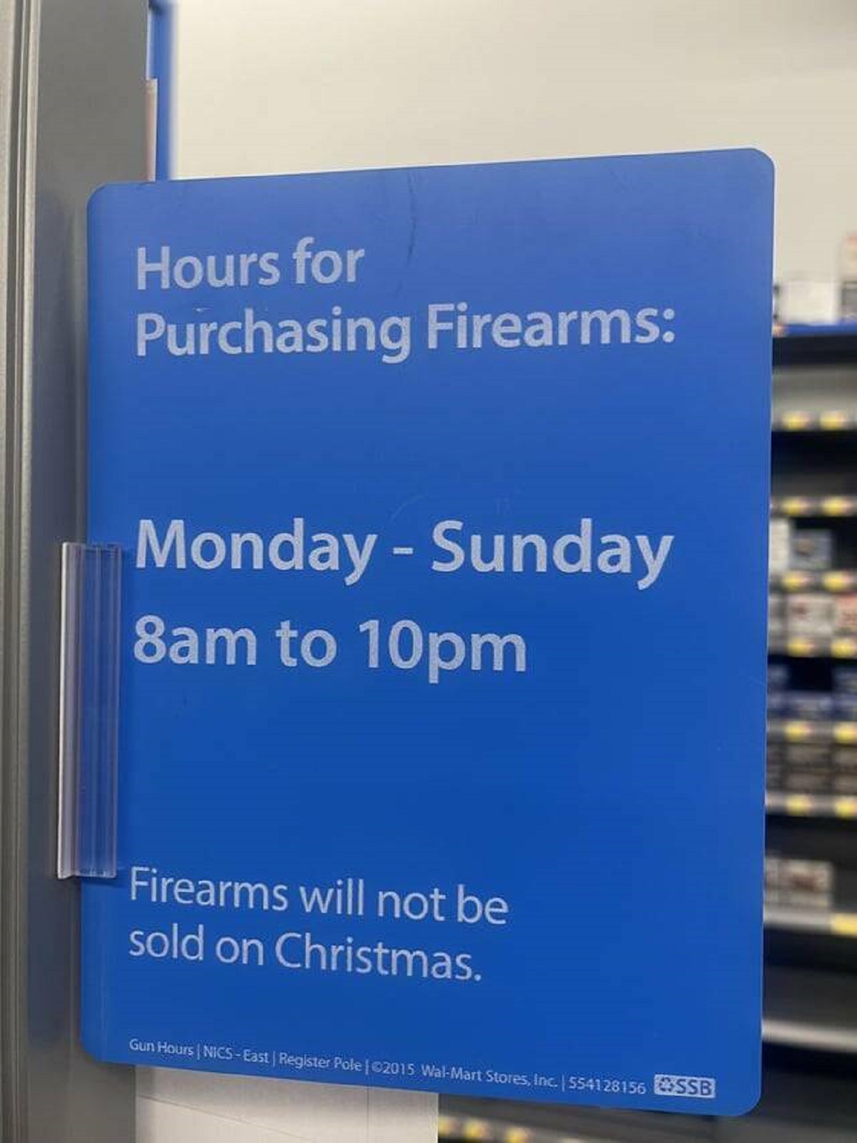 "Walmart doesn’t sell firearms on Christmas"