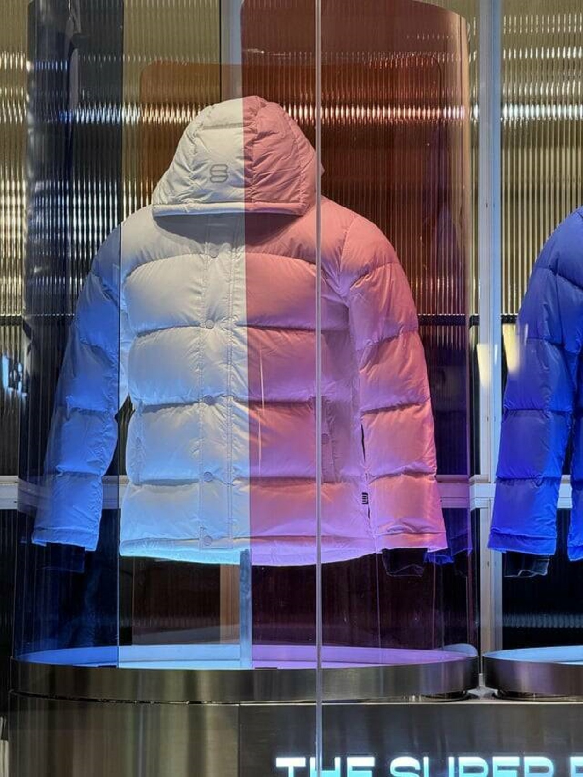 "This storefront uses tinted sheets of plastic to show you what the jacket would look like in different colors"