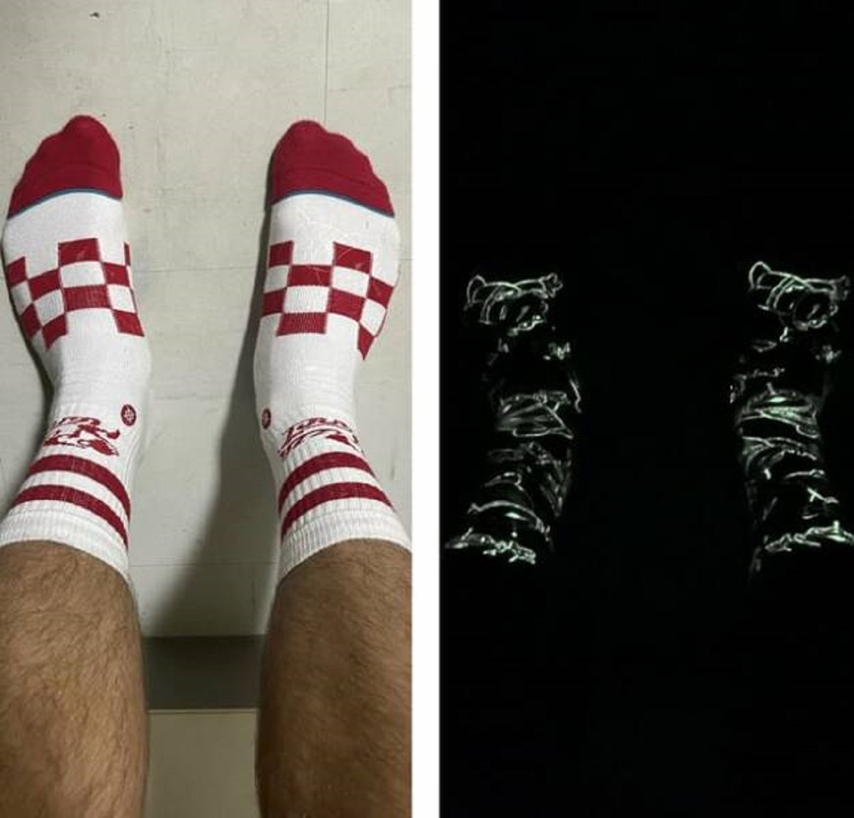 "My socks glow in the dark"