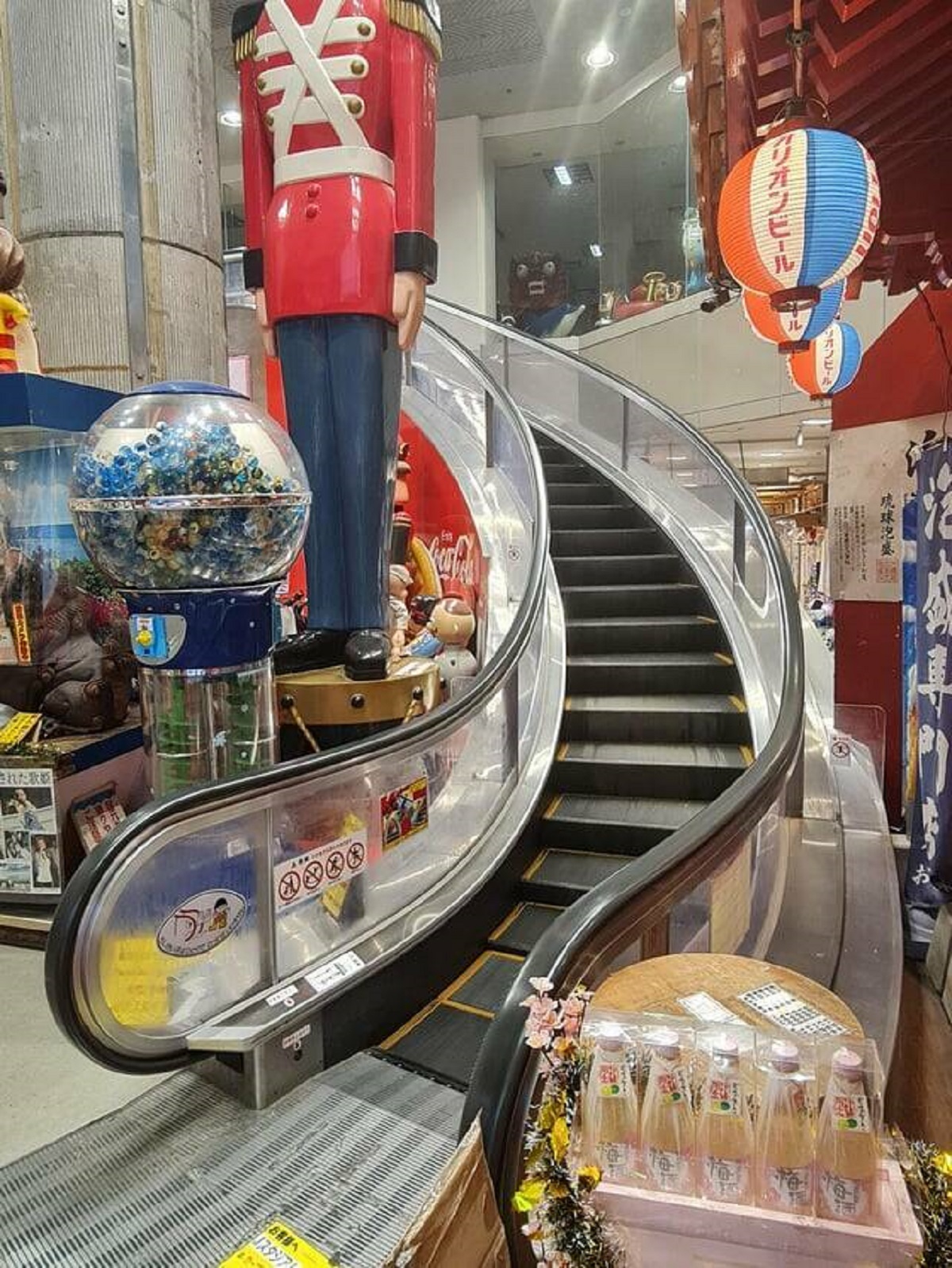 "This curved escalator"