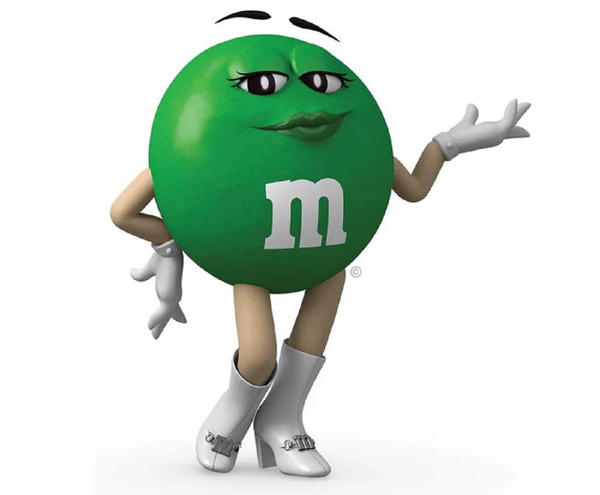 that the "seductive nature" of the Green M&M is a reference to an urban legend during the 1970s that green M&Ms were aphrodisiacs.