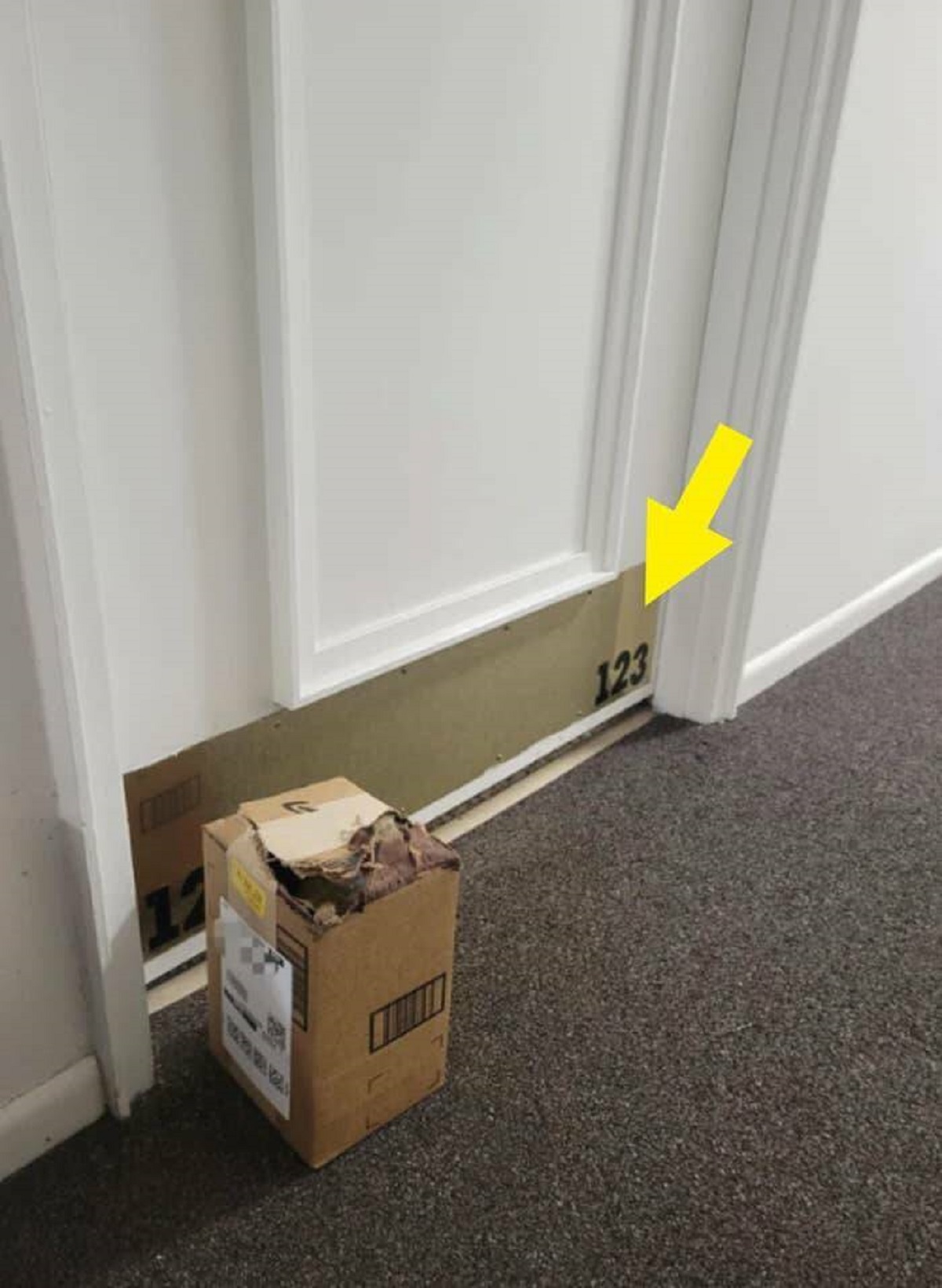 "If you live in an apartment, put numbers on the bottom of your door for proof of delivery. Most of the time, the drivers don't get my door number in the photo, and this way, they have to."