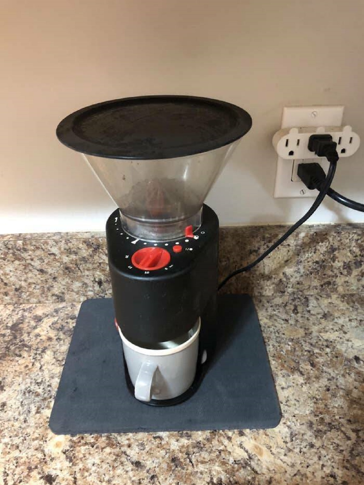 "Put a mouse pad under your coffee bean grinder. It makes it super quiet!"