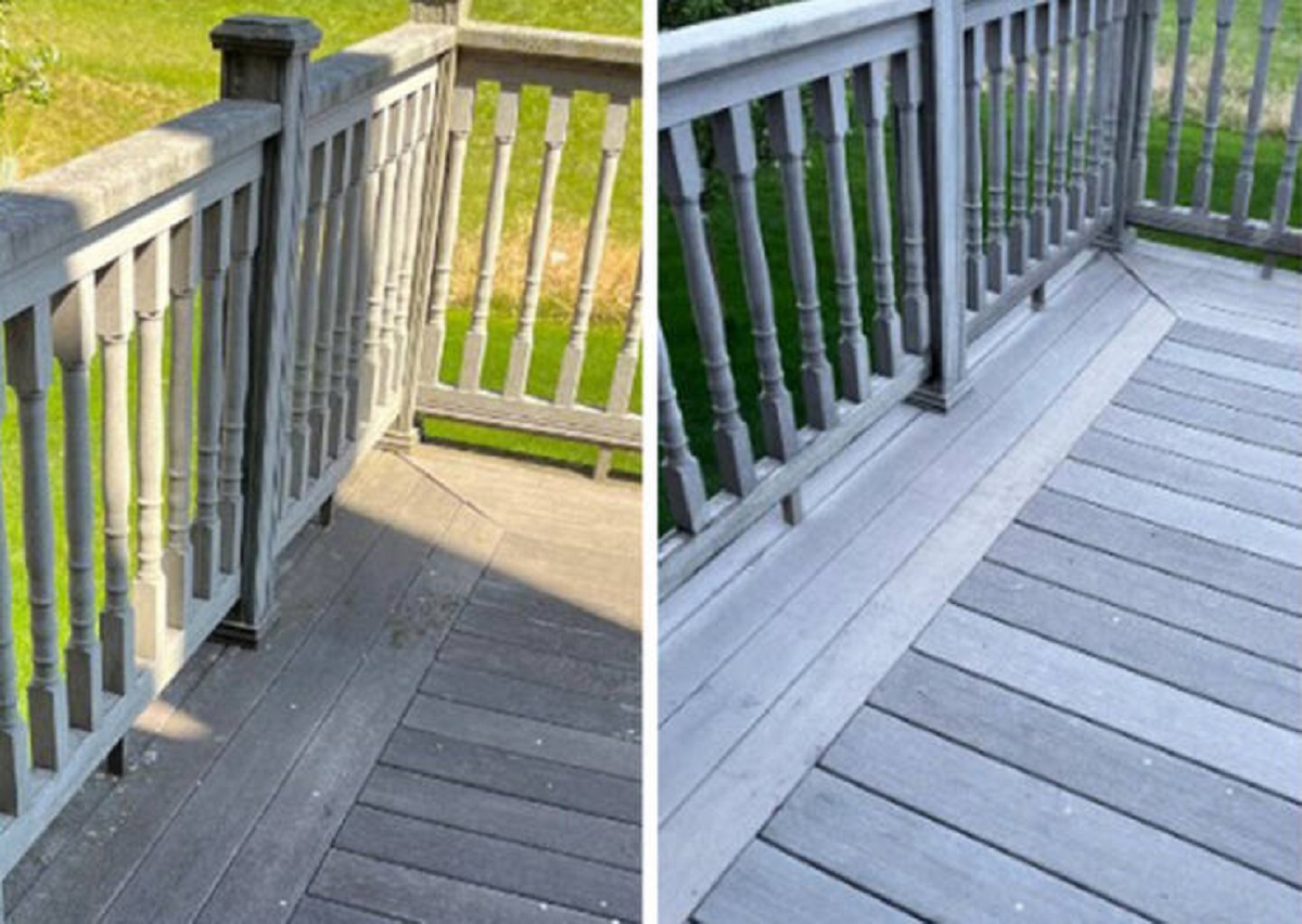 “Power washed 20 years of dirt and grime from the deck.”