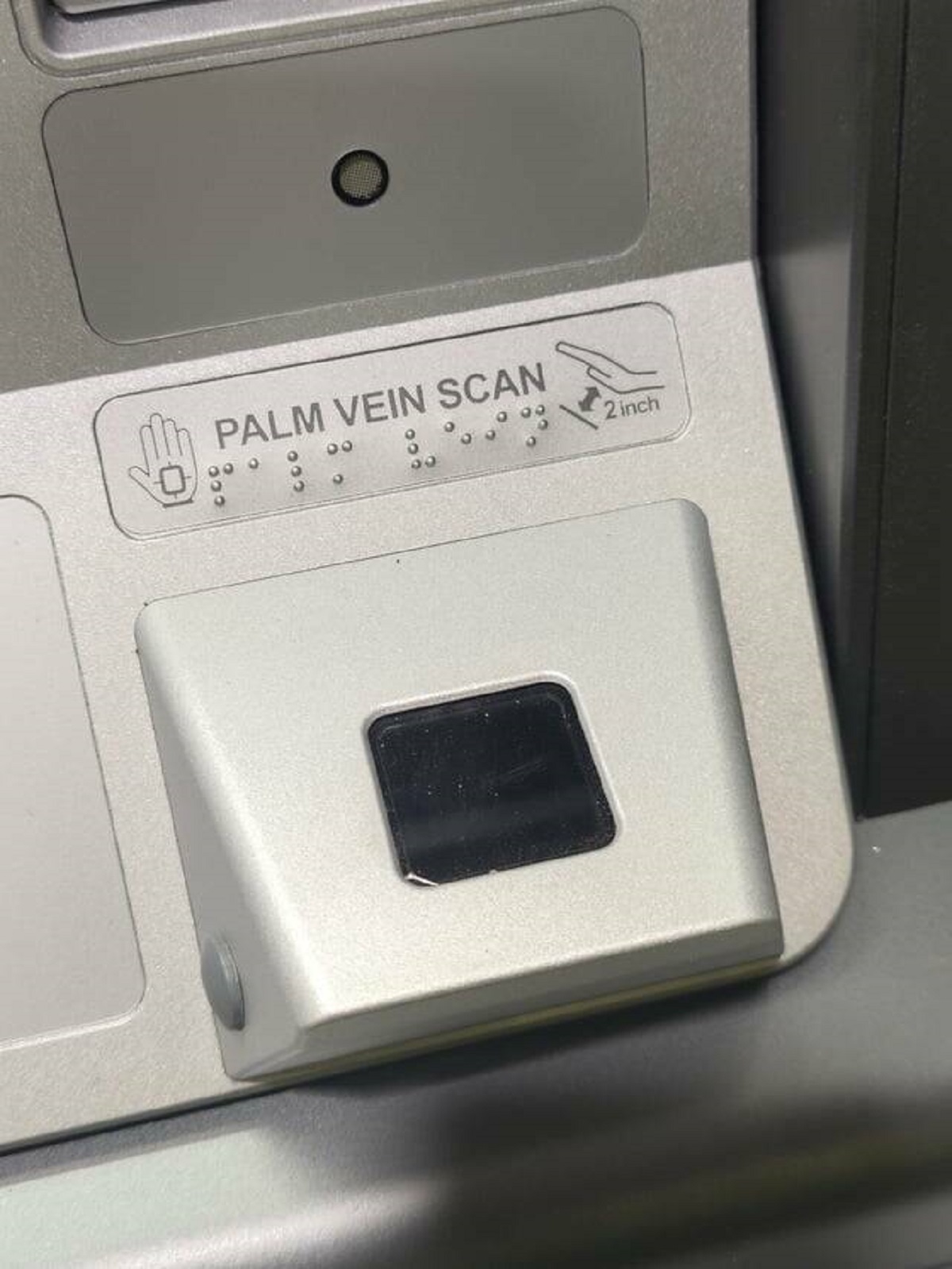 "This ATM has a palm vein scanner"