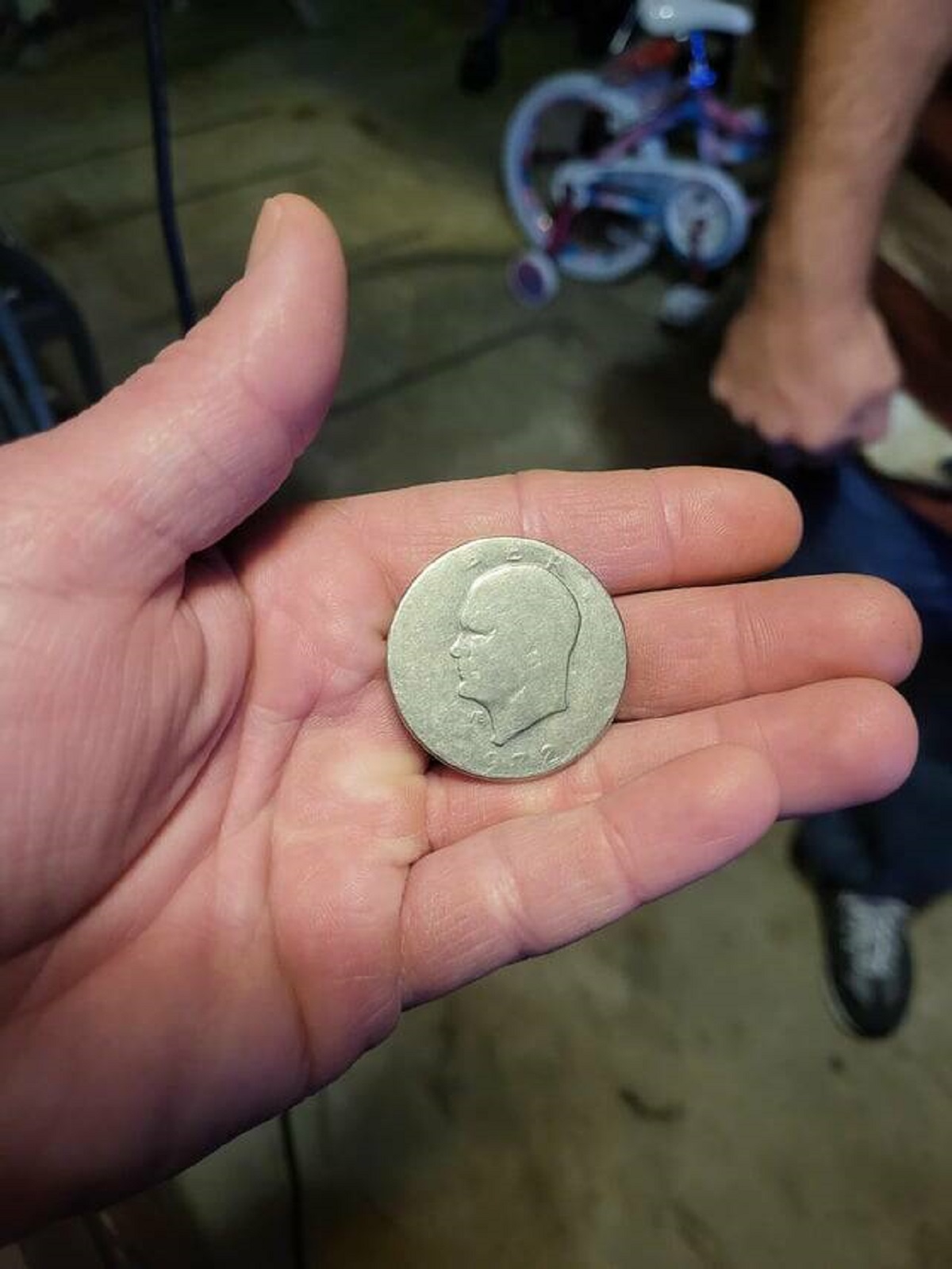 "Coin that my wife's dad has carried in his pocket everday for 27 years"
