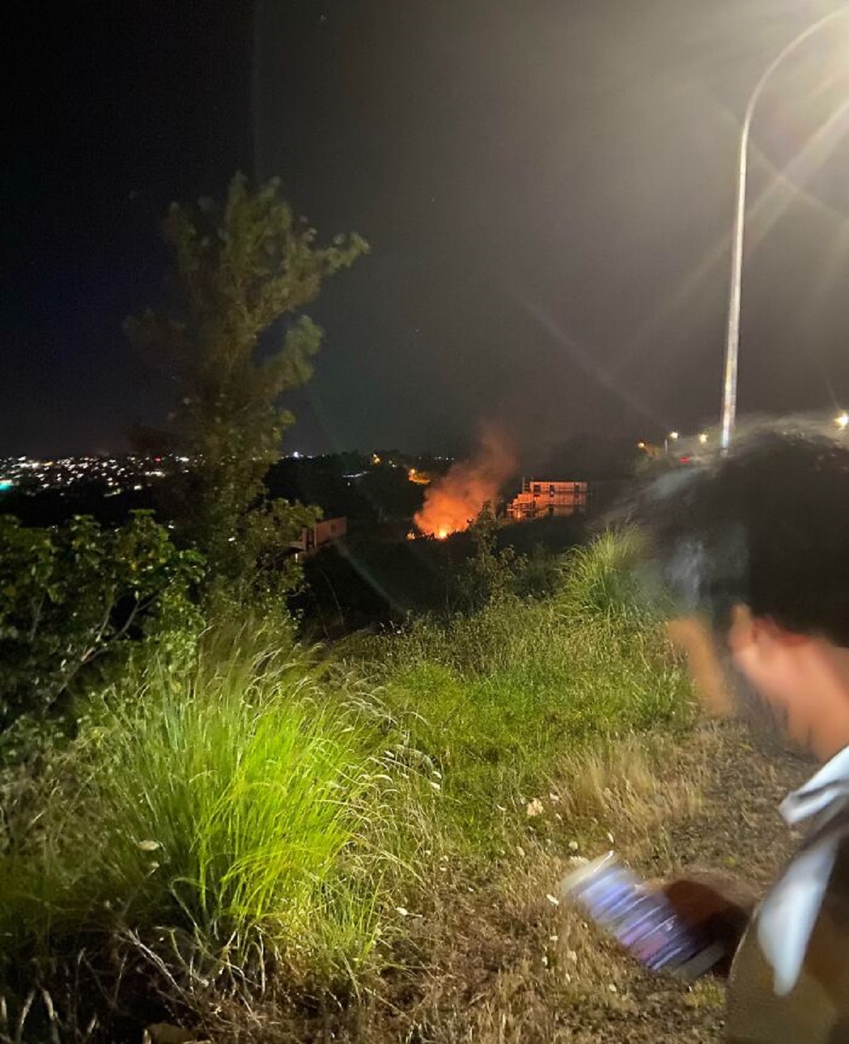 Some Kids Started A Fire In Dry Grass With A Firework Right After 12 AM On New Year's Eve