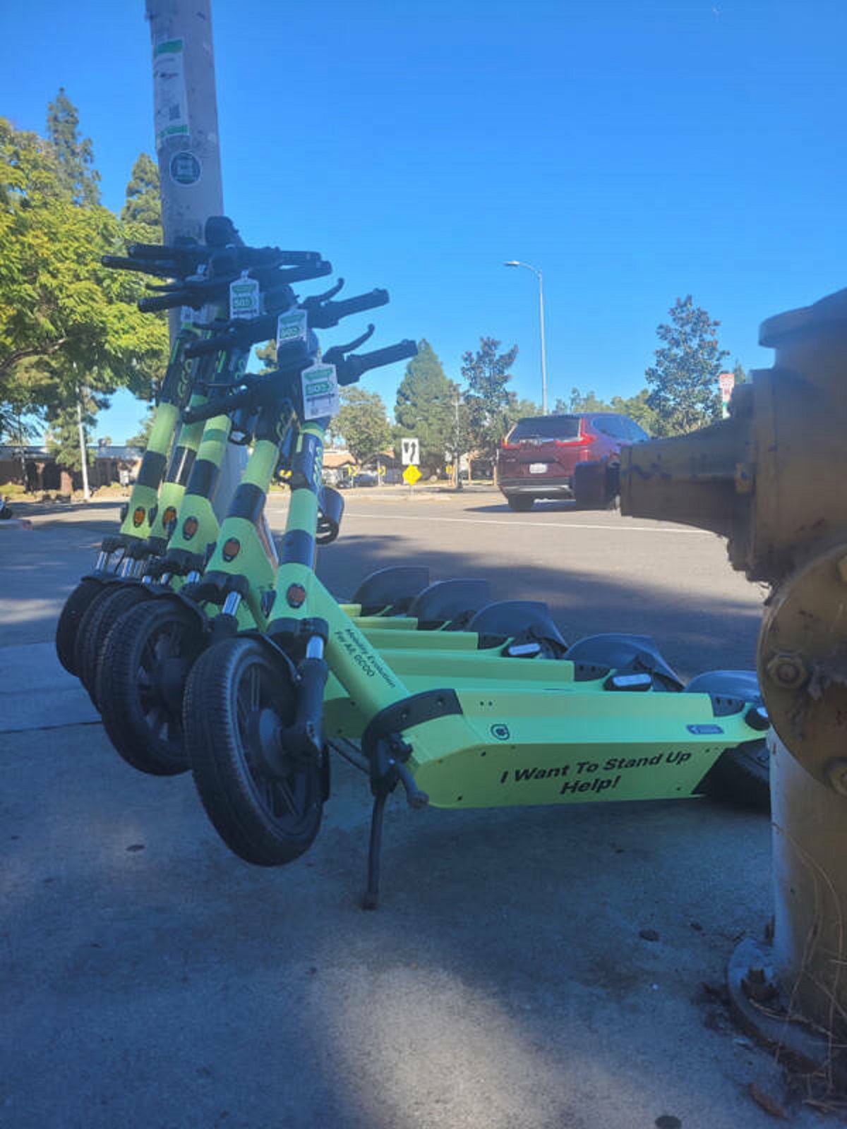 "These public-use scooters ask for help when tipped over."