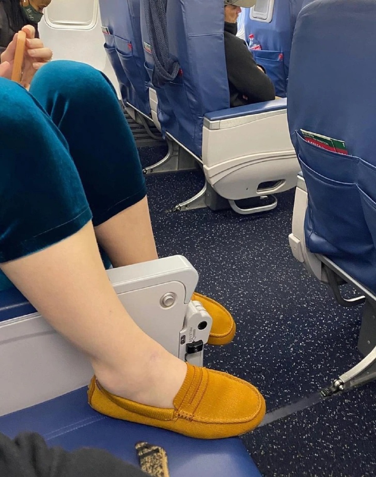 “This lady put her whole foot on my mom’s seat.”