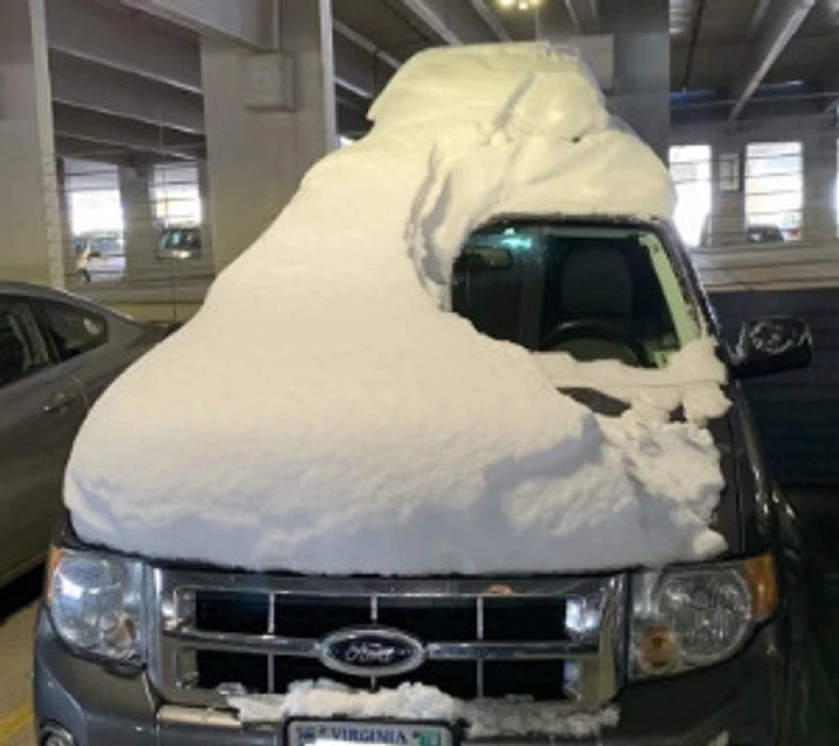 “This guy wasn’t about to let 13 inches of snow or laziness stop him from getting to work on time.”