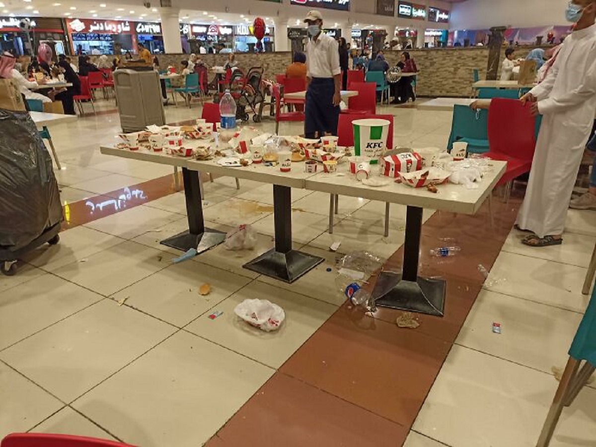 The Big Family Behind Us At The Food Court When They Left