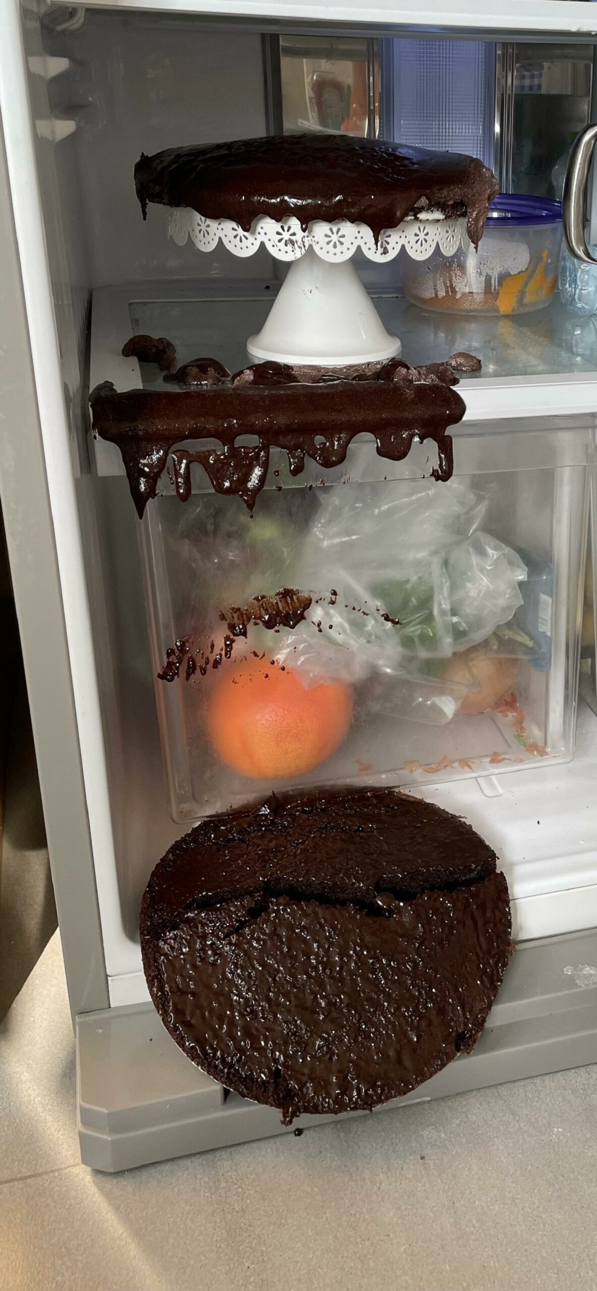 ‘It’s my daughter’s birthday and I’ve made her a cake. It’s been cooling down in the fridge. Let me just check on it real quick”