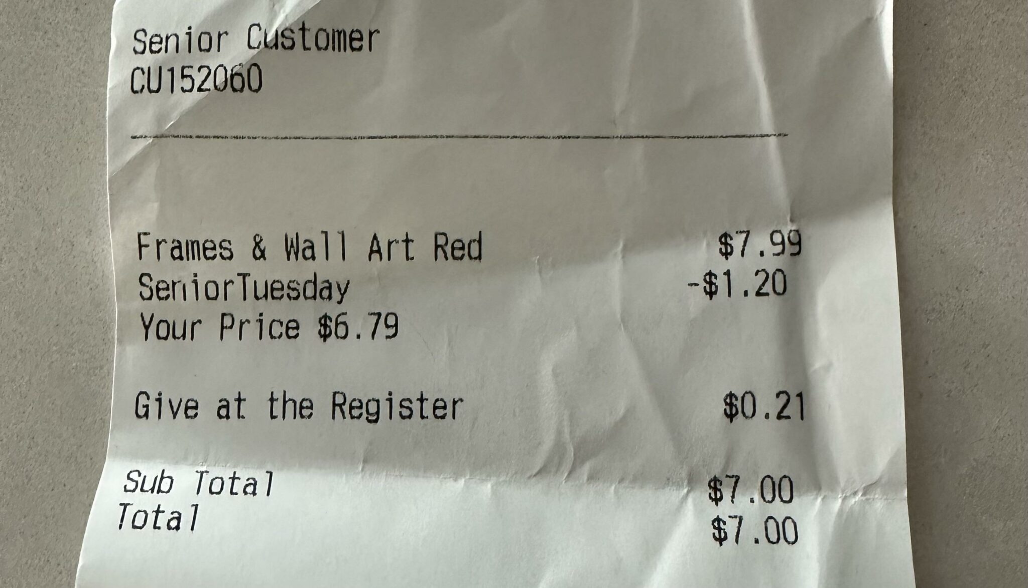 Went to Goodwill yesterday. Got a discount at the register, thought it was because of tag color. Looked at my receipt today and saw this.