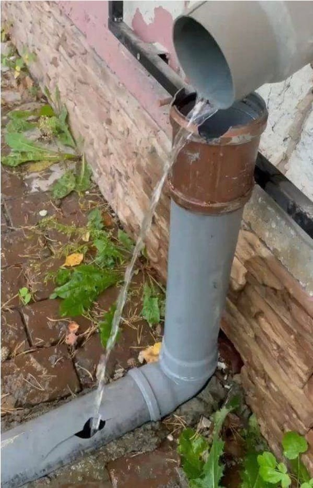 “Fixed the downspout”