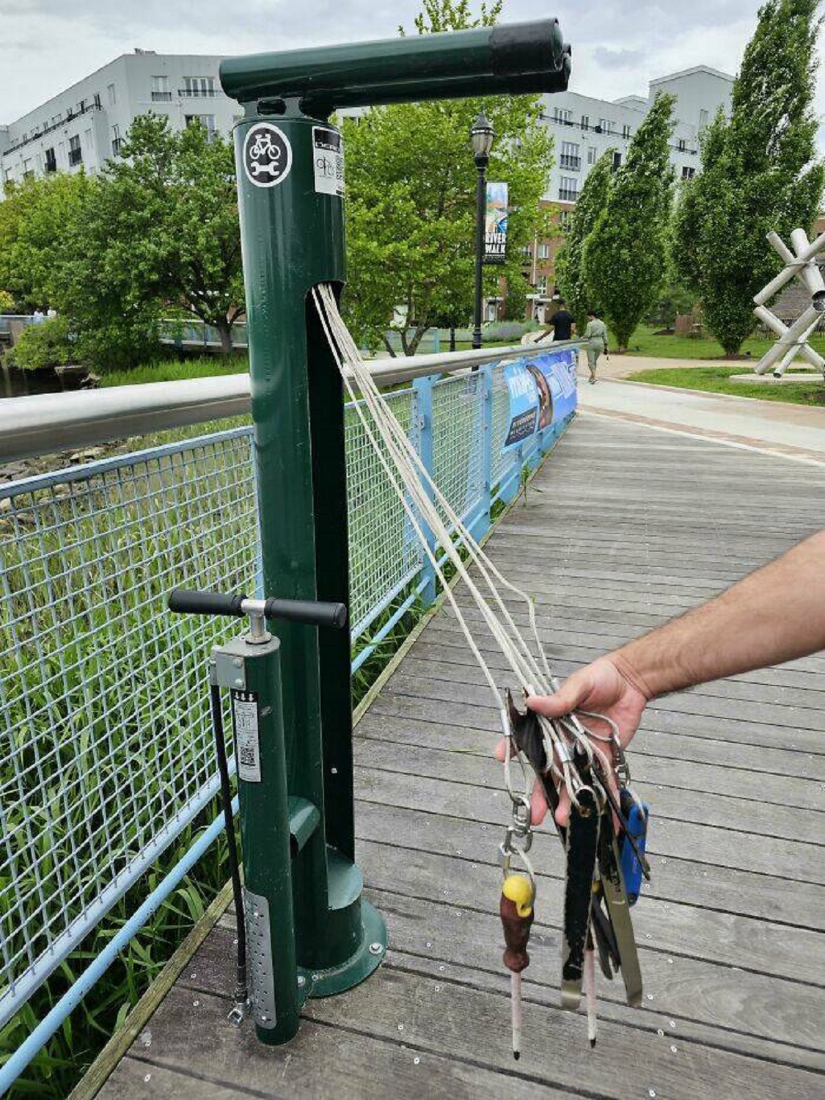 "Cool Bike Repair Equipment On A Bike Path (Canada)"