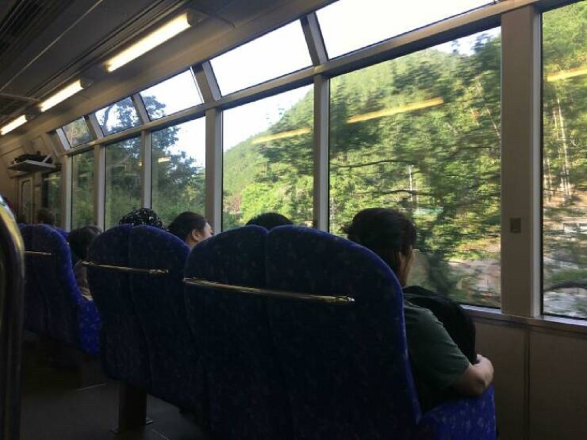 "Train Seats In Japan Facing Outwards So You Can See The Scenery"