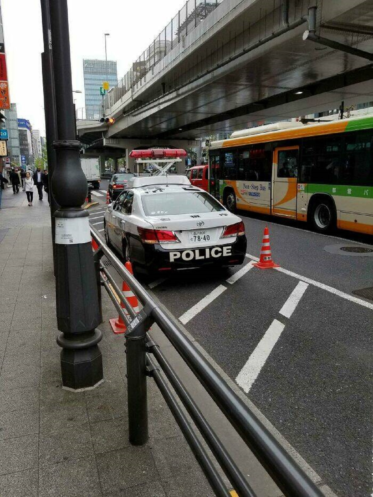 "Japanese Police Cars Can Raise Their Blinking Lights To Be More Visible"