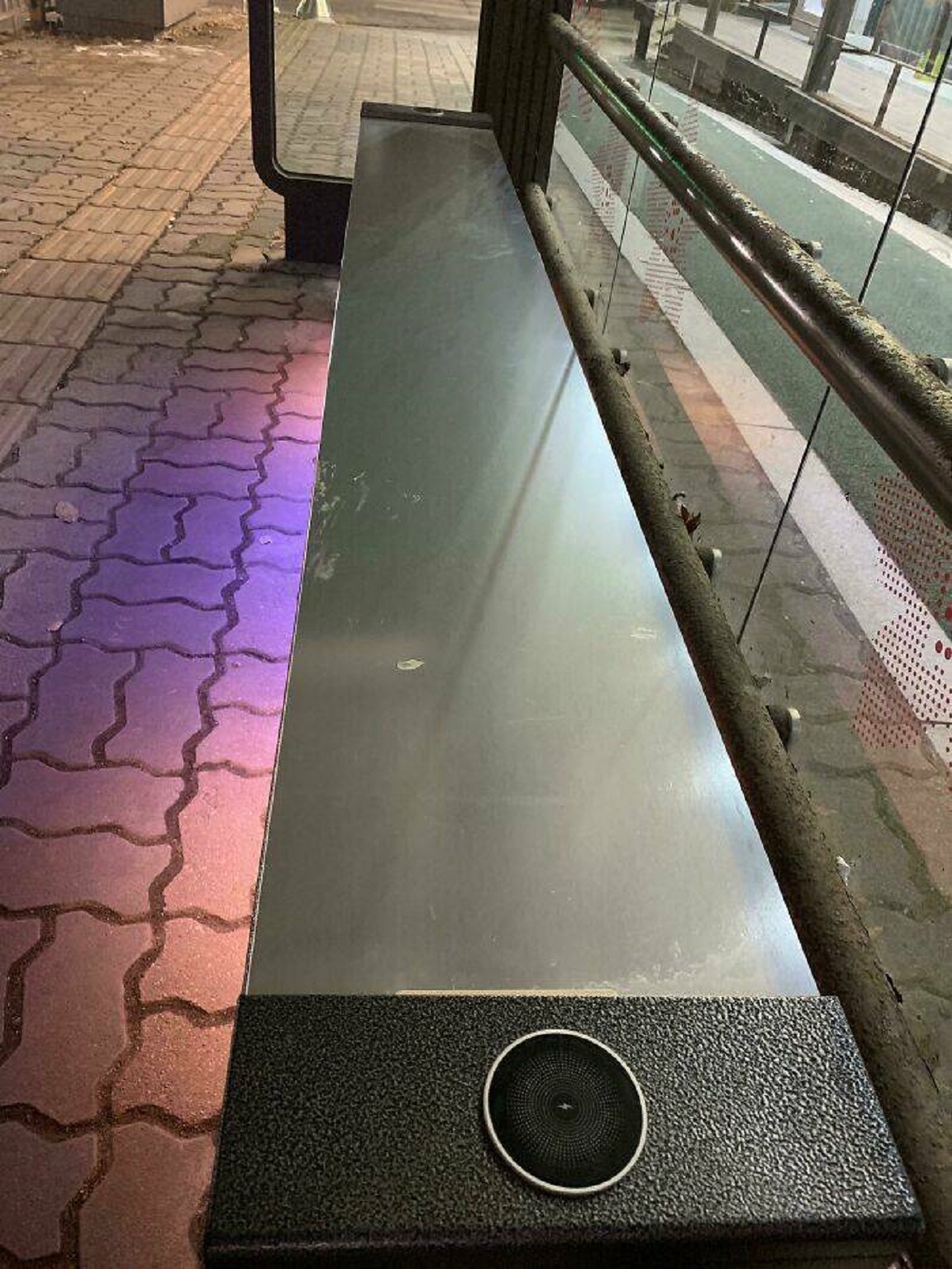 "This Heated Bench With A Wireless Charging Pad For Your Phone At A Bus Stop In South Korea"