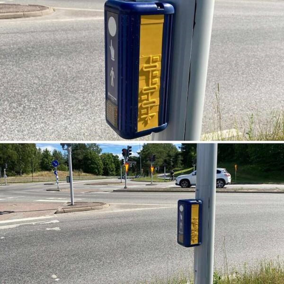 "This Croatian Crosswalk Pedestrian Pushbutton Has A Tactile Display Of The Intersection"