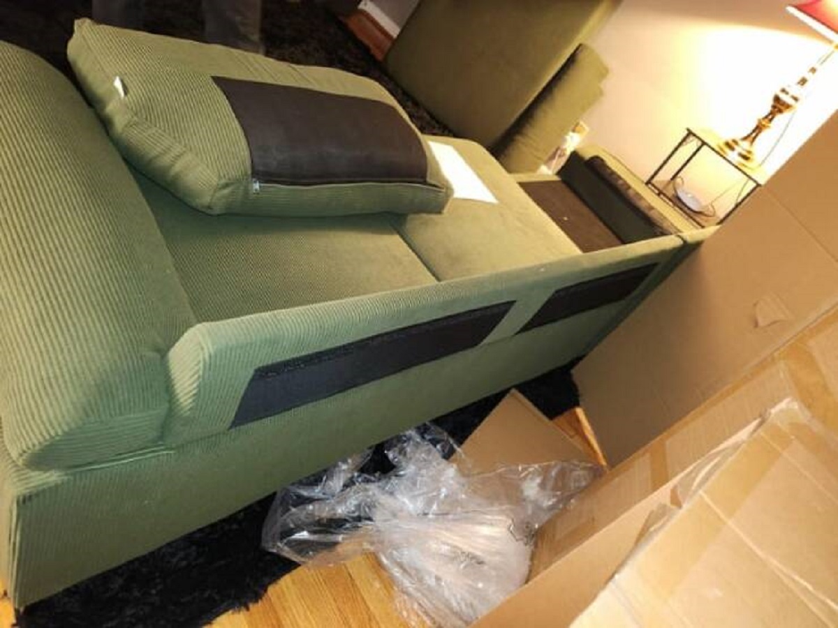 "New couch has cushion Velcro on the wrong side..."