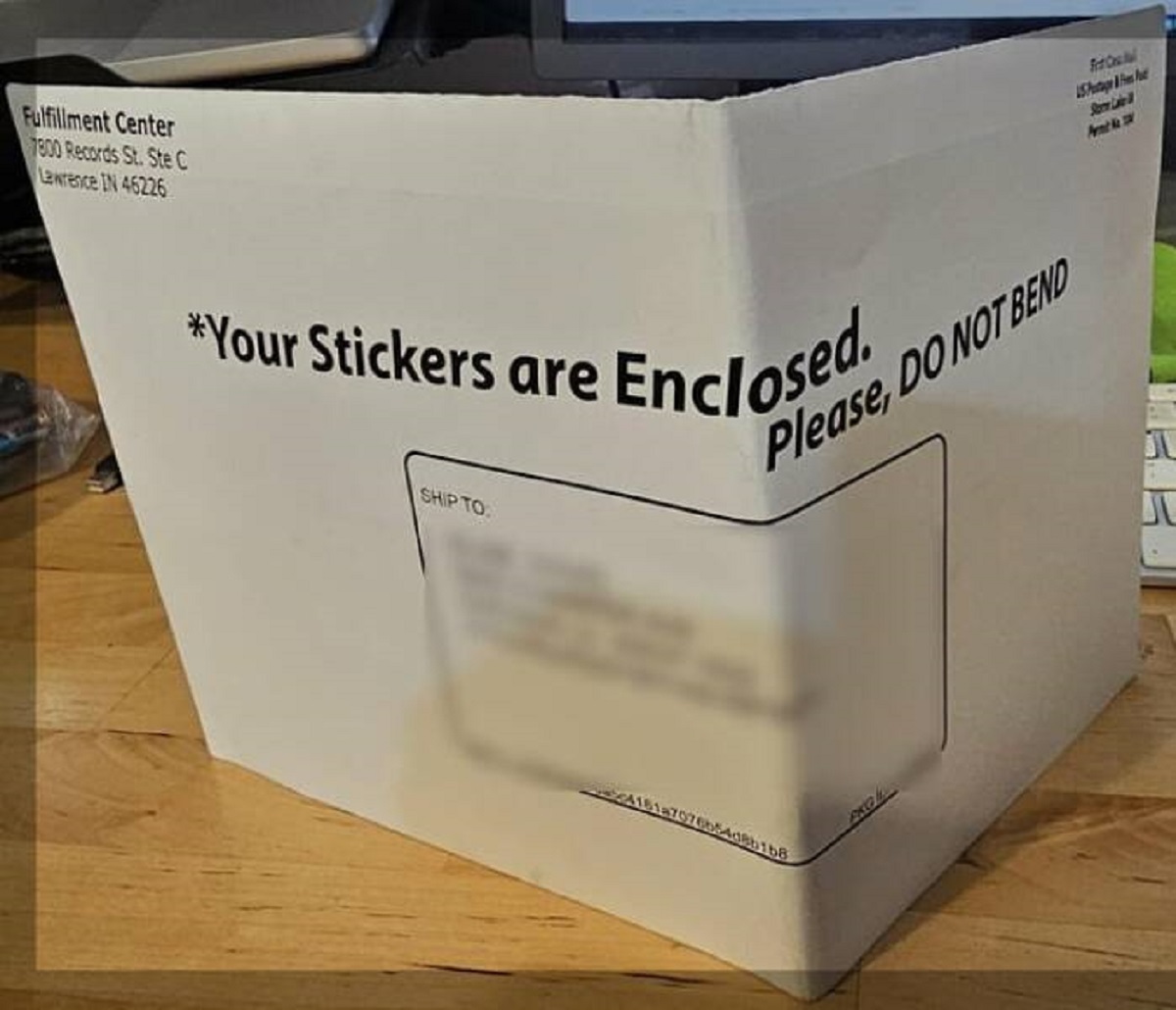 "It's almost like USPS did this on purpose... and yes, the stickers were folded and ruined"