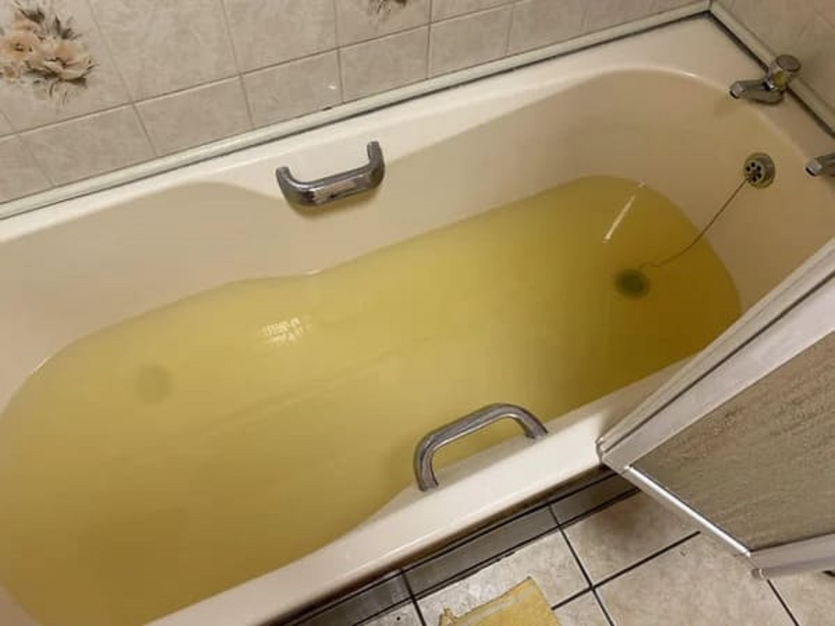 “Water has been piss-yellow and metallic tasting in our Airbnb for a week now. Owner says they can’t do anything about it.”