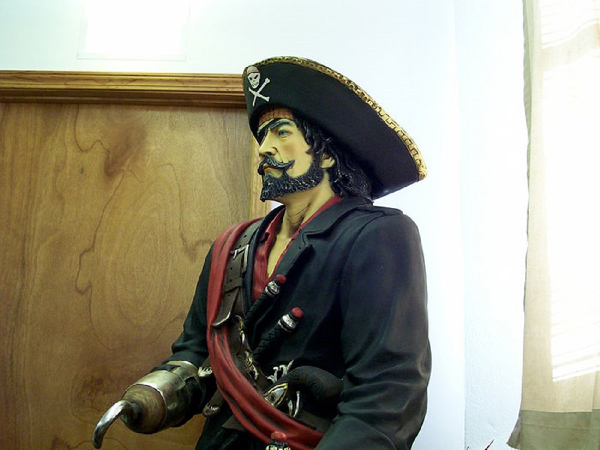 Pirates wear a patch over one eye so when they go below deck they can switch that patch off the dark eye and not be "sunblind" in the new, darker, below deck setting.