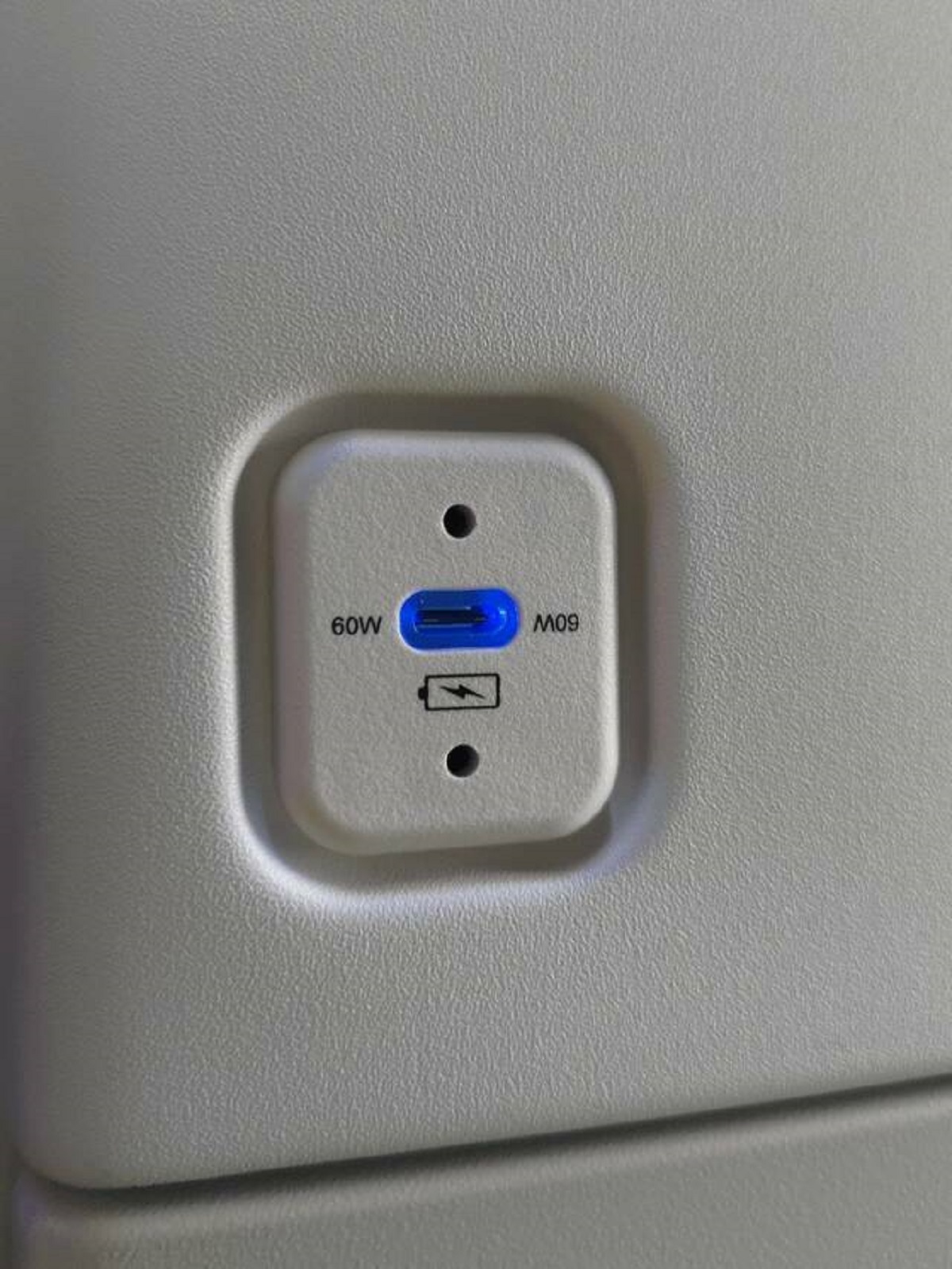 "The plane I've flown in last week had USB-C PD charging ports"