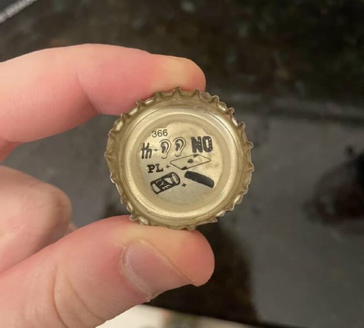 "My beer cap has a puzzle"