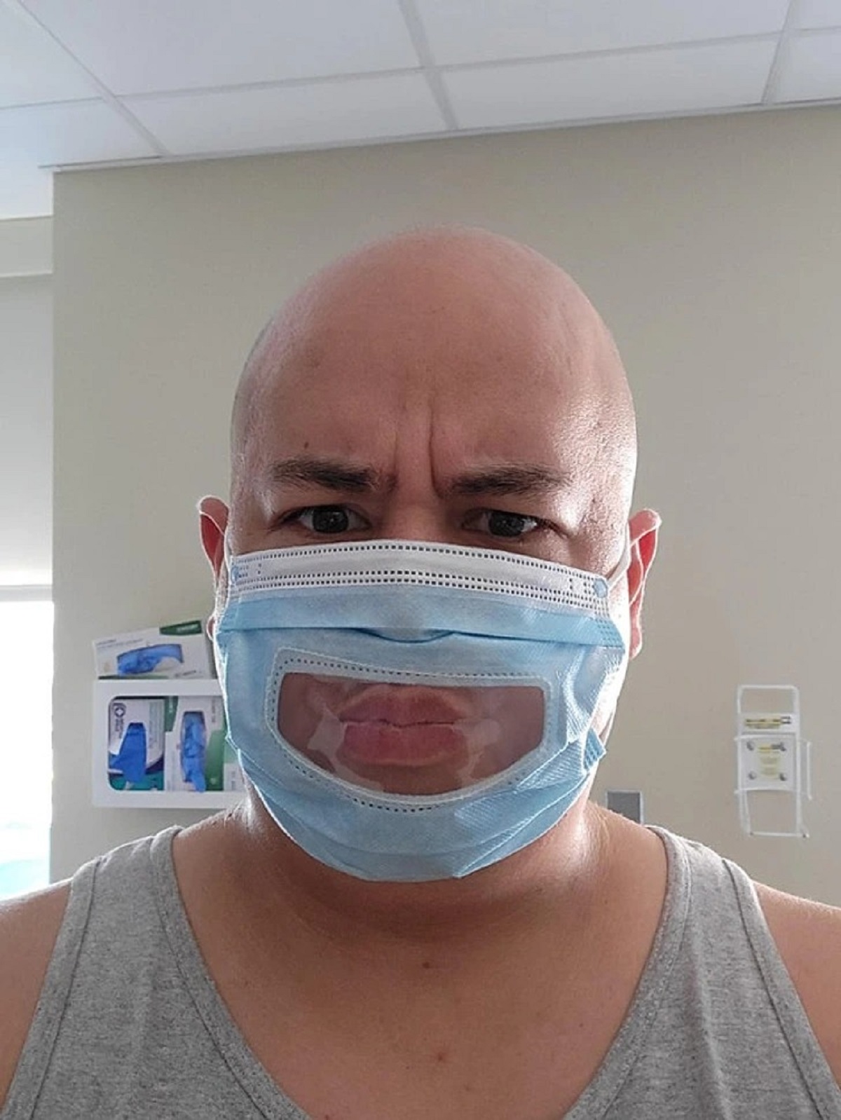 The NICU at the hospital has masks with mouth windows so the baby can see your expressions.