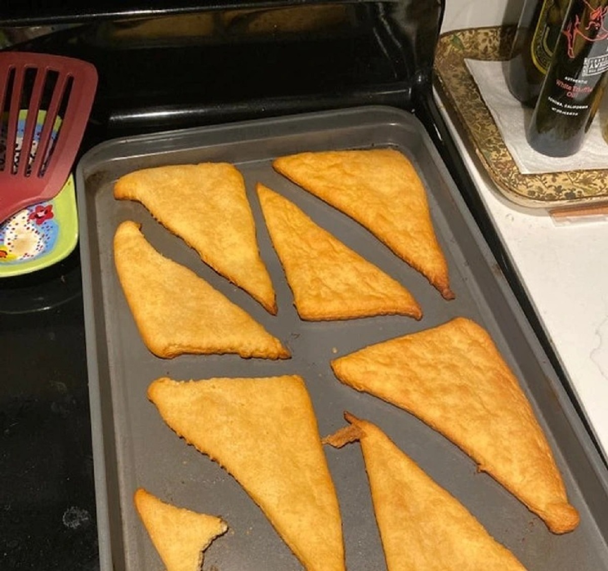 “Asked my boyfriend to bake the croissants for our dinner...”